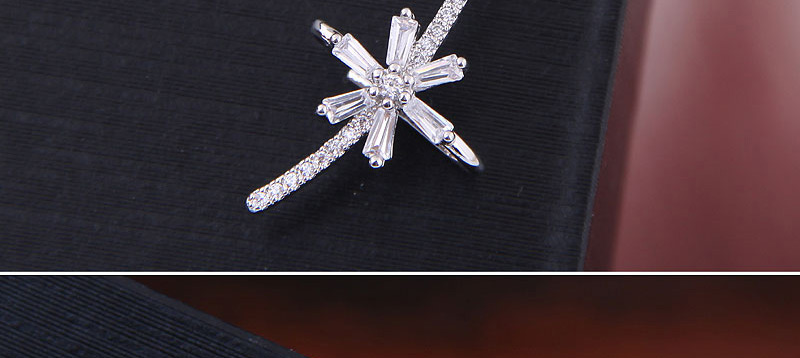 Fashion Silver  Silver Needle With Zirconium Snowflake Single Earrings,Stud Earrings