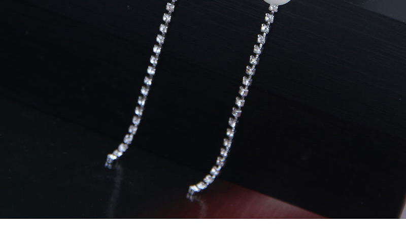 Fashion Silver  Silver Pin Inlaid Zirconium Snowflake Pearl Tassel Earrings,Drop Earrings