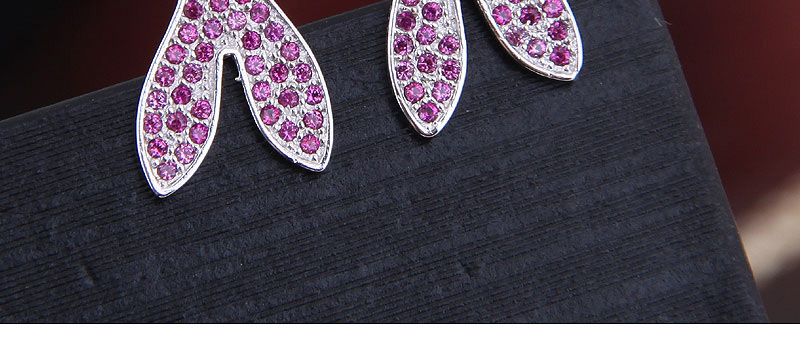 Fashion Rose Red Zirconium Love Earrings,Stud Earrings