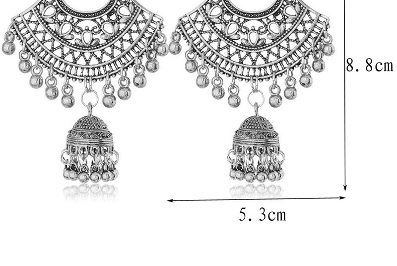 Fashion Silver Hollow Bell Tassel Earrings,Drop Earrings