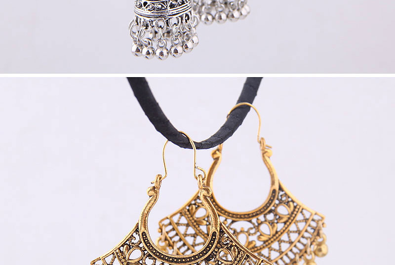 Fashion Silver Hollow Bell Tassel Earrings,Drop Earrings