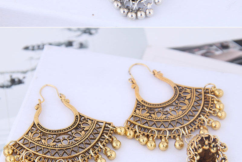 Fashion Gold Hollow Bell Tassel Earrings,Drop Earrings