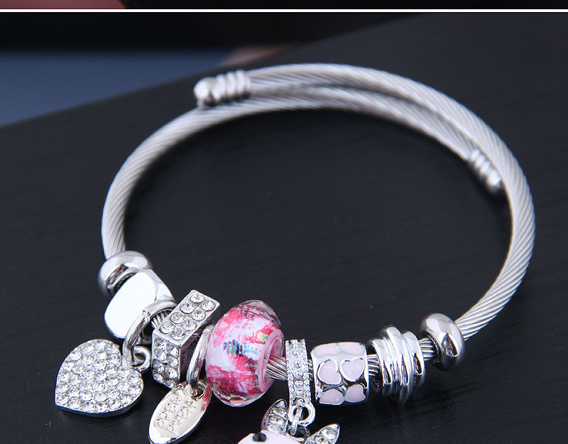 Fashion Pink Metal Love Rabbit Bracelet,Fashion Bangles