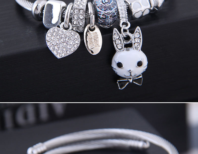 Fashion White Metal Love Rabbit Bracelet,Fashion Bangles