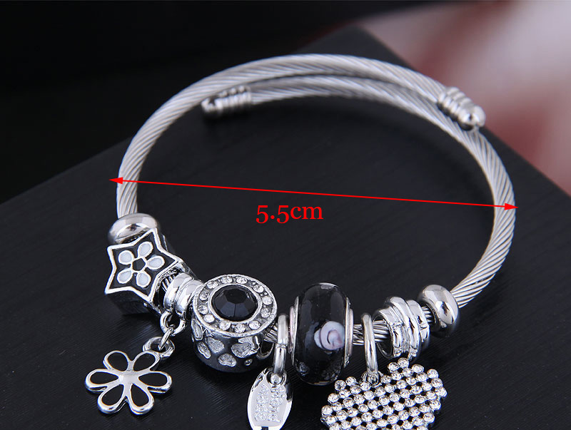 Fashion White Metal Flower Love Bracelet,Fashion Bangles