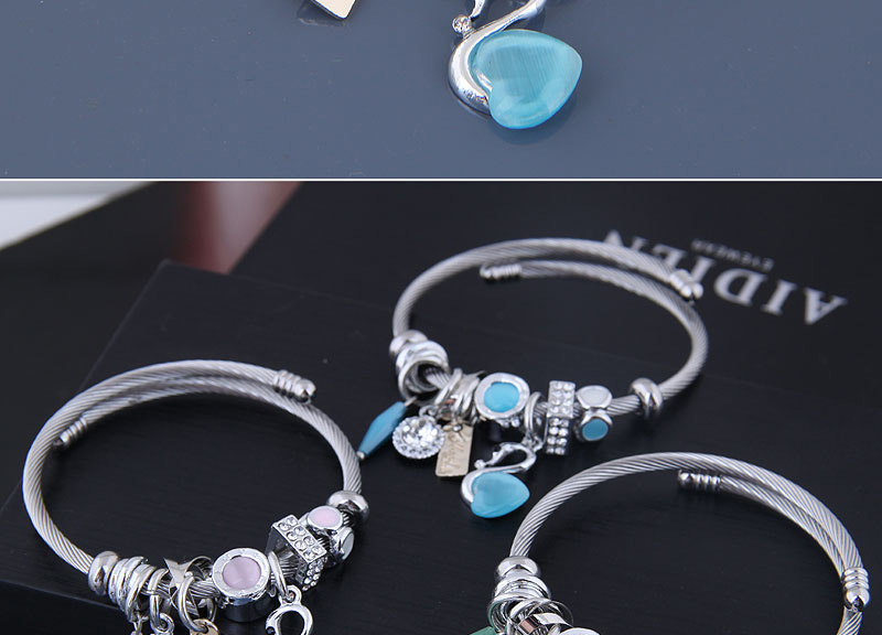 Fashion Blue Metal Swan Bracelet,Fashion Bangles