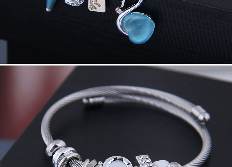 Fashion Blue Metal Swan Bracelet,Fashion Bangles