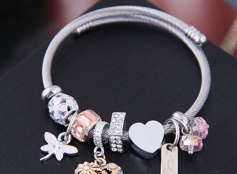 Fashion Pink Metal Love Bracelet,Fashion Bangles