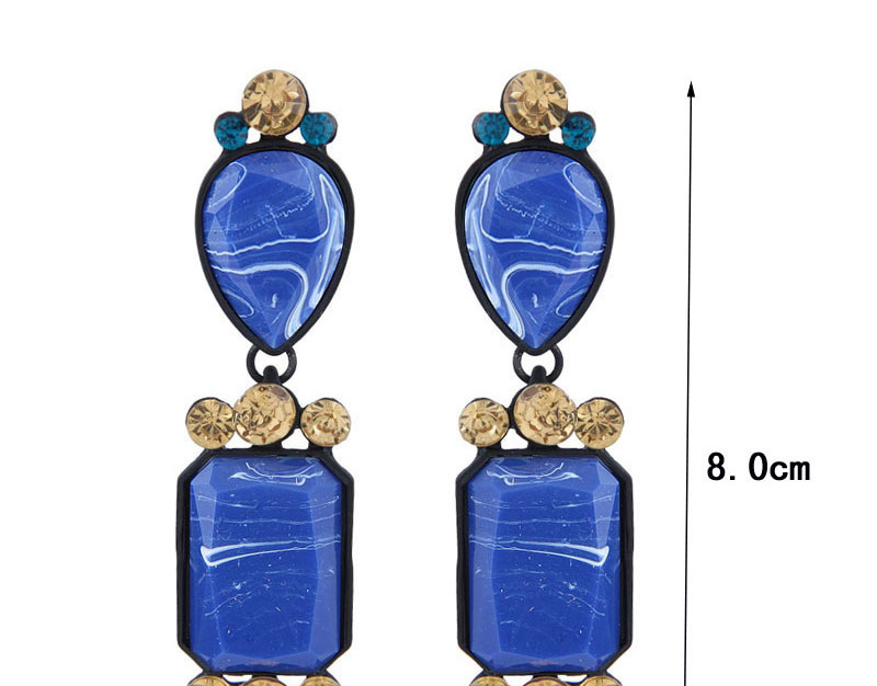 Fashion Color Metal Geometry Drop Cube Stud Earrings,Stud Earrings