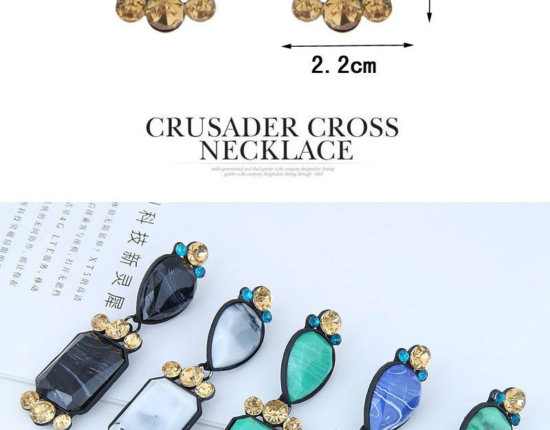 Fashion Color Metal Geometry Drop Cube Stud Earrings,Stud Earrings