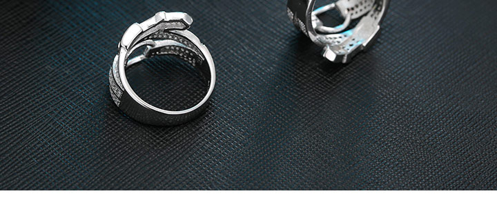 Fashion White K Inlaid Zircon Belt Buckle Ring,Fashion Rings