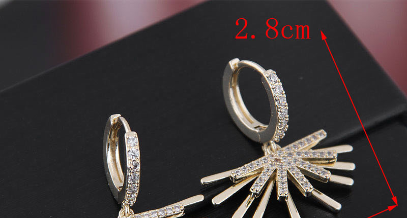 Fashion Silver  Silver Needle Copper Micro-inlaid Zircon Fan-shaped Earrings,Stud Earrings