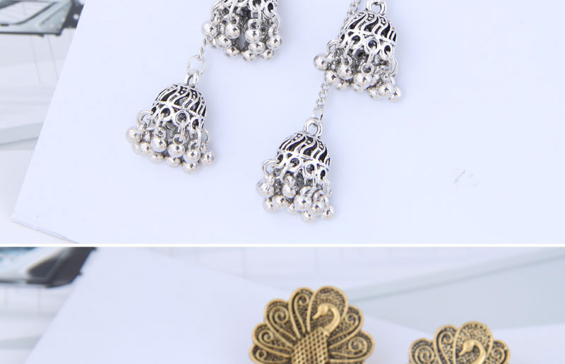 Fashion Gold Peacock Bells,Stud Earrings