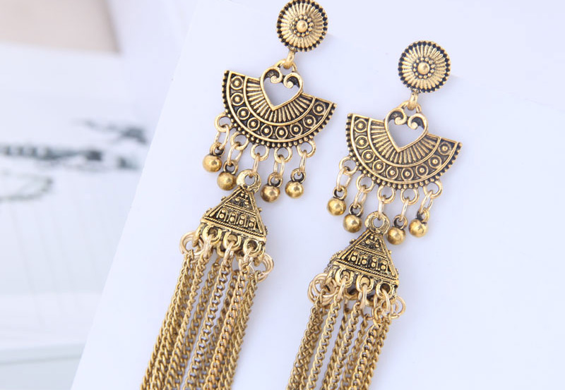 Fashion Gold Bell Drop Ear Tassel Earring,Stud Earrings