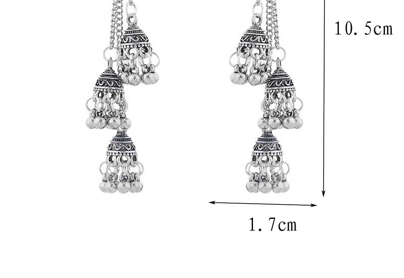 Fashion Silver Geometric Modeling Bell Drop Ear Studs,Stud Earrings