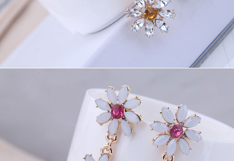 Fashion Yellow Metal Flower Earrings,Drop Earrings