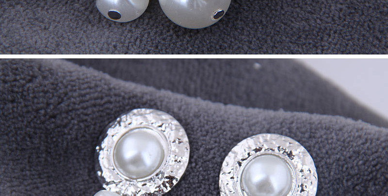 Fashion Silver Metal Pearl Drop Earrings,Drop Earrings