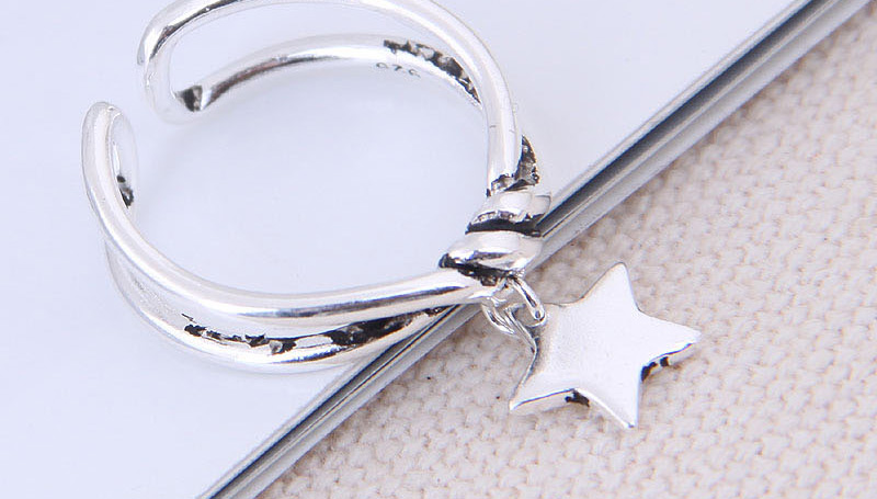 Fashion Silver Pentagram Open Ring,Fashion Rings