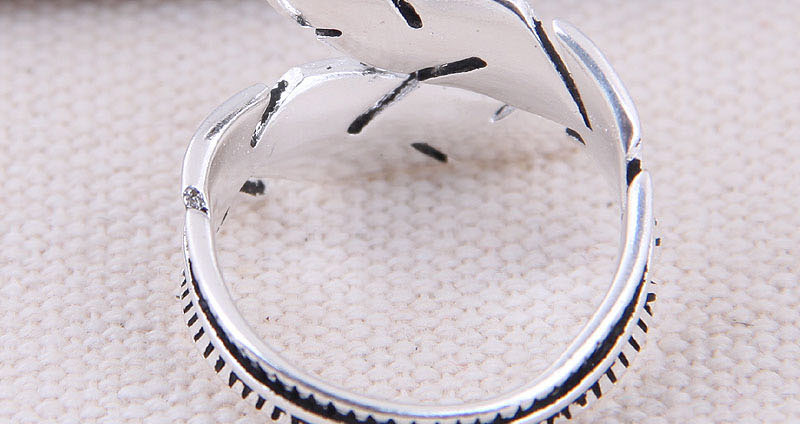 Fashion White K Leaf Open Ring,Fashion Rings
