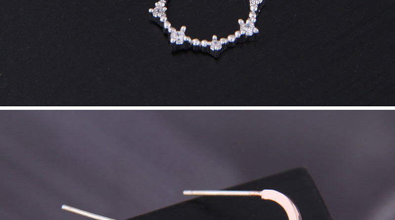 Fashion Gold Copper Micro-inlaid Zirconium Ring Earrings,Stud Earrings