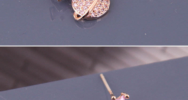 Fashion Gold Copper Micro-inlaid Zirconium Stud Earrings,Stud Earrings