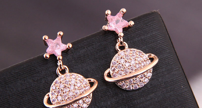 Fashion Gold Copper Micro-inlaid Zirconium Stud Earrings,Stud Earrings
