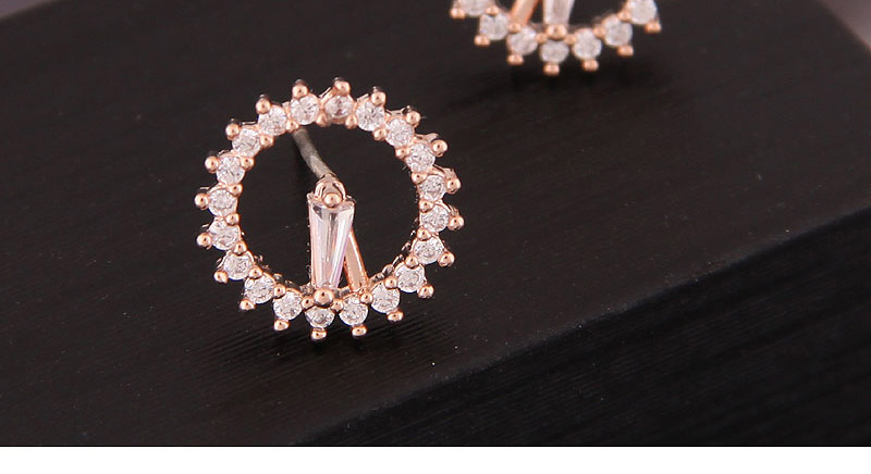 Fashion Gold Copper Micro-inlaid Zirconium Earrings,Stud Earrings