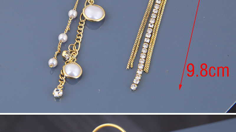 Fashion Gold  Silver Needle Copper Cross Tassel Asymmetric Earrings Earrings,Clip & Cuff Earrings