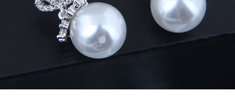 Fashion Silver  Silver Needle Copper Micro Inlaid Zircon Pearl Earrings,Stud Earrings