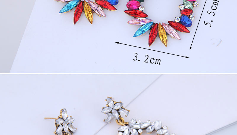 Fashion Color Metal Gemstone Earrings,Stud Earrings