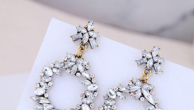 Fashion Color Metal Gemstone Earrings,Stud Earrings