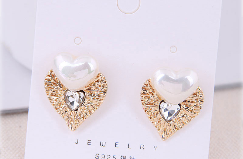 Fashion Gold  Silver Needle Love Earrings,Stud Earrings