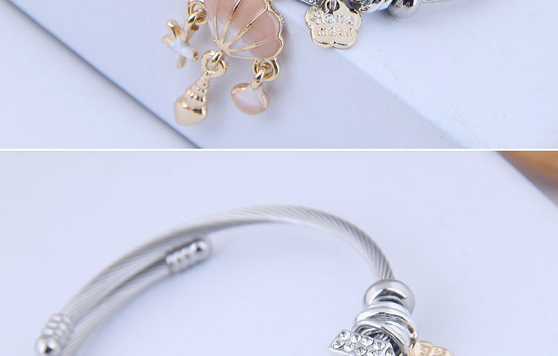 Fashion Pink Metal Shell Bracelet,Fashion Bangles