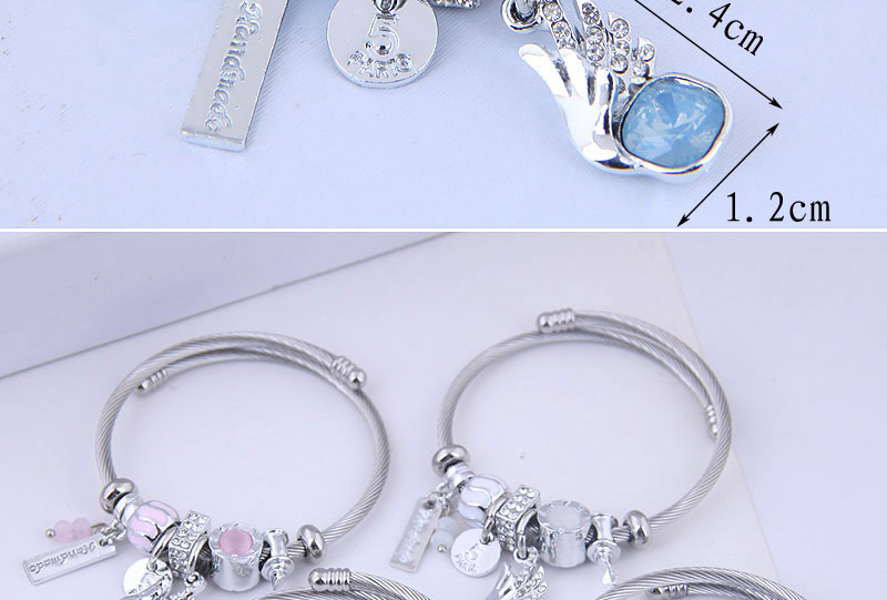 Fashion Blue Metal Shining Angel Wing Bracelet,Fashion Bangles