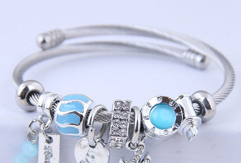 Fashion Blue Metal Shining Angel Wing Bracelet,Fashion Bangles