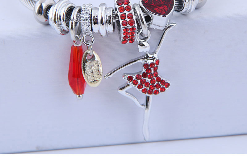 Fashion Red Metal Flash Drill Ballet Bracelet,Fashion Bangles