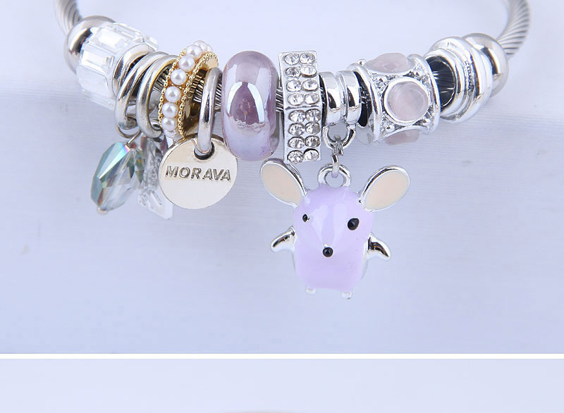Fashion Purple Metal Cute Mouse Bracelet,Fashion Bangles