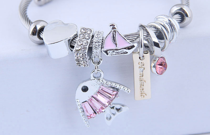 Fashion Pink Metal Cartoon Fish Bracelet,Fashion Bangles