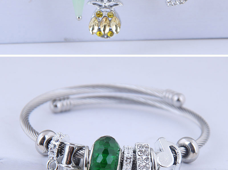 Fashion Green Metal Pineapple Bracelet,Fashion Bangles