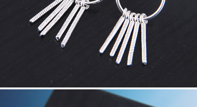 Fashion Silver  Silver Needle Copper Tassel Earrings,Drop Earrings