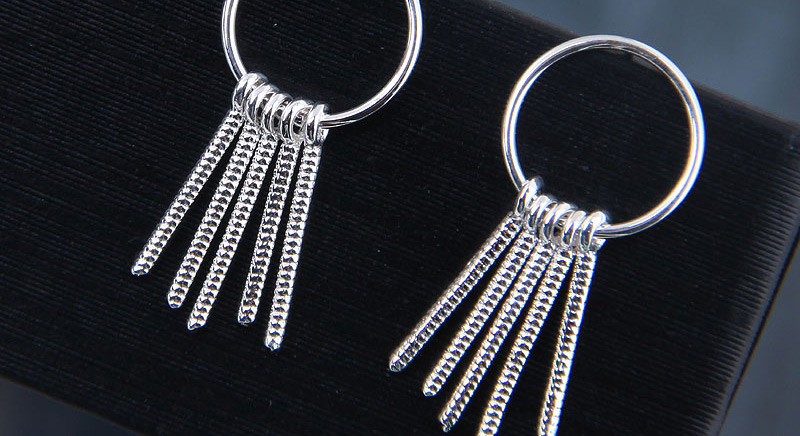 Fashion Silver  Silver Needle Copper Tassel Earrings,Drop Earrings