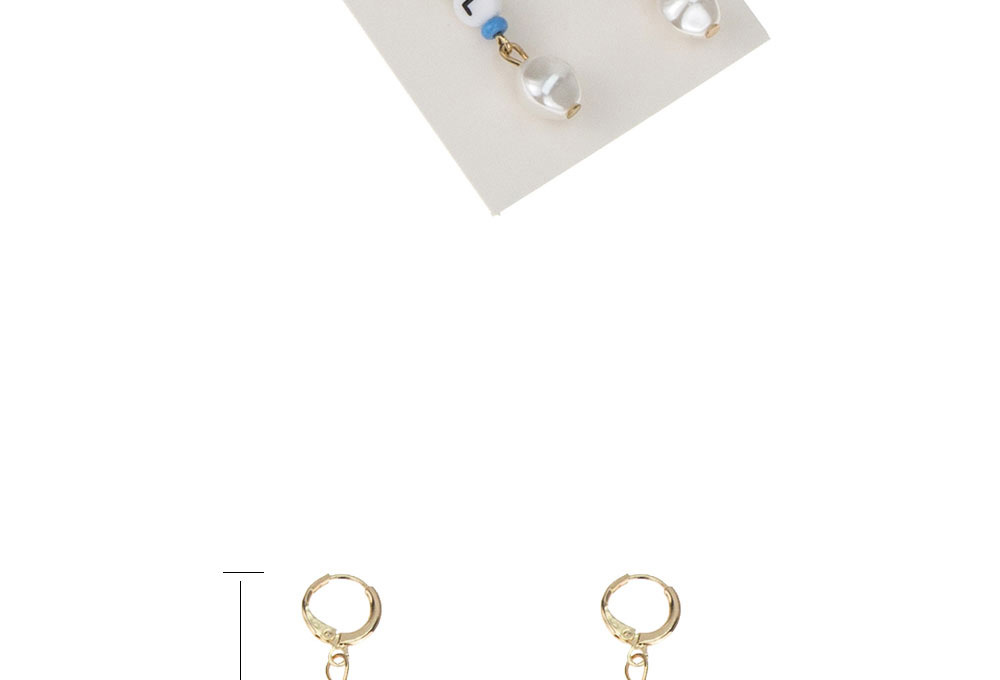 Fashion Gold Alloy String Resin Letter Pearl Earrings,Drop Earrings
