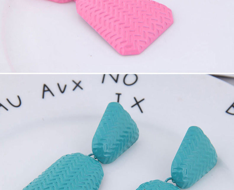 Fashion Pink Metal Contrast Geometric Earrings,Drop Earrings