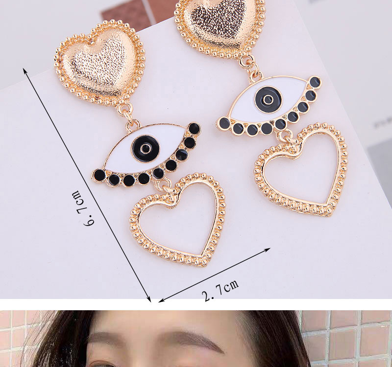Fashion Gold Metal Eye Love Earrings,Stud Earrings