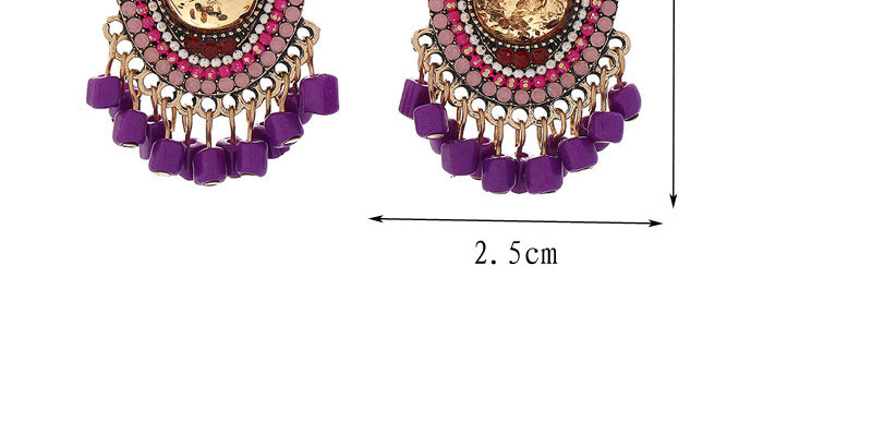 Fashion Color Alloy Hollow Pierced Tassel Earrings,Stud Earrings