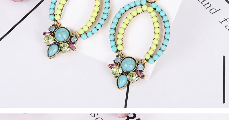 Fashion Green Metal Fluorescent Earrings,Stud Earrings