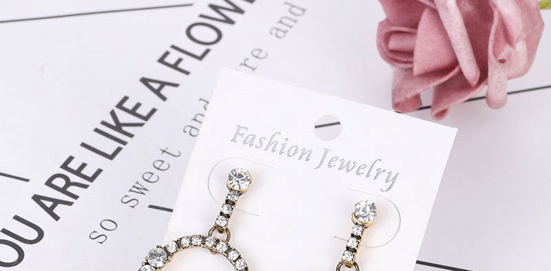 Fashion Gold Metal Flash Diamond Flower Earrings,Stud Earrings
