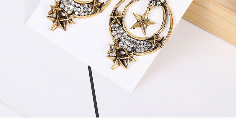 Fashion Gold Metal Flash Diamond Earring,Stud Earrings