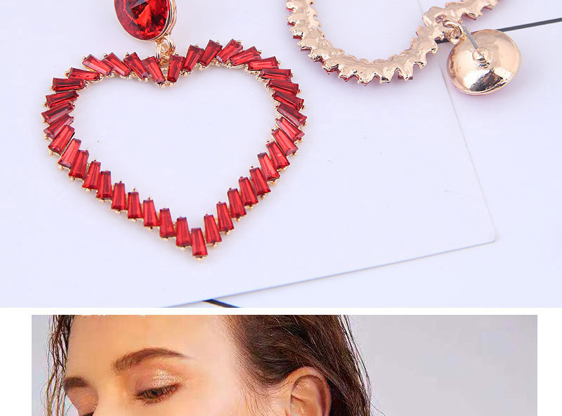 Fashion Red Metal Love Earrings,Stud Earrings