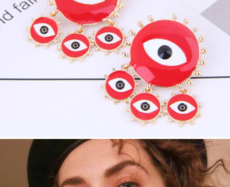 Fashion Red Metal Eye Stud,Stud Earrings
